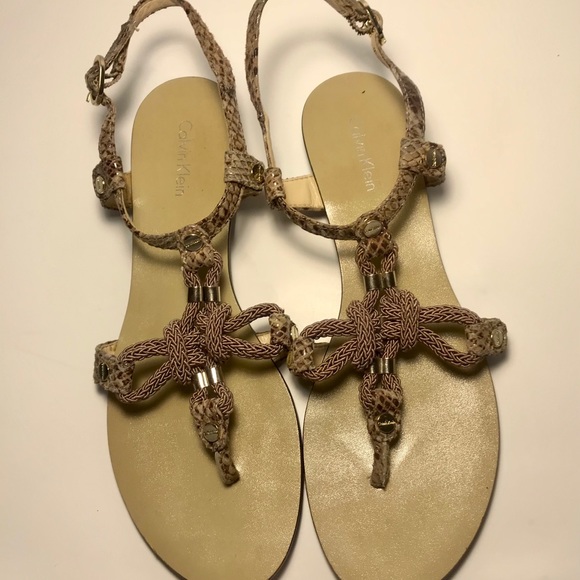 CALVIN KLEIN Sarra Python Rope Sandals 7.5 - Picture 3 of 4
